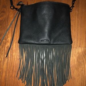 Rebecca Minkoff black fringe crossbody! LIKE NEW